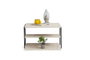 Hanah Home Mesa Lateral Black Travertine 2 Niveles Mármol Elegante Sofisticada para Sala de Estar Dormitorio Oficina Diseño Lujo Calidad Duradera Metal